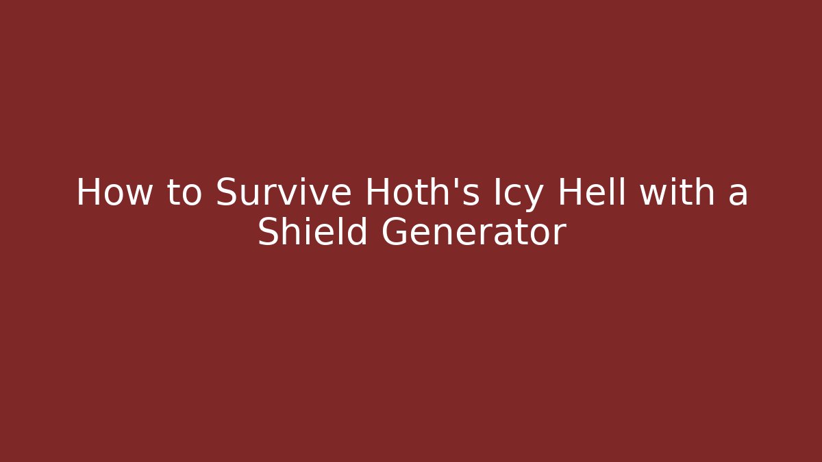 How to Survive Hoth’s Icy Hell with a Shield Generator