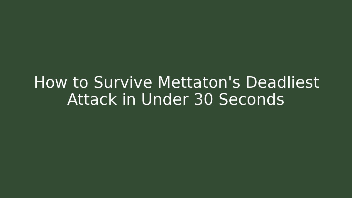 How to Survive Mettaton's Deadliest Attack in Under 30 Seconds - Create More Assets