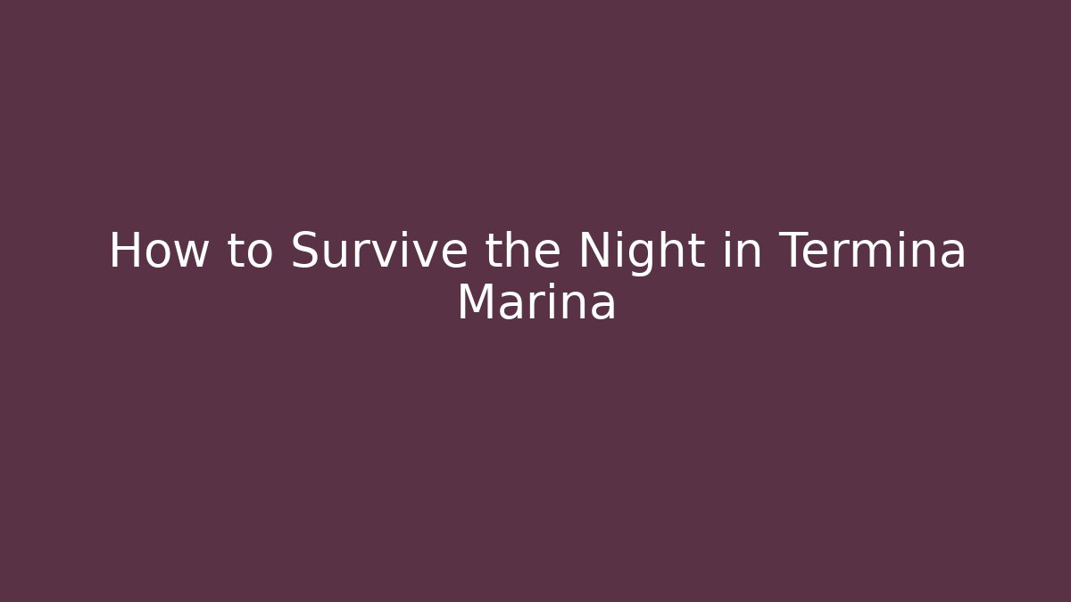 How to Survive the Night in Termina Marina