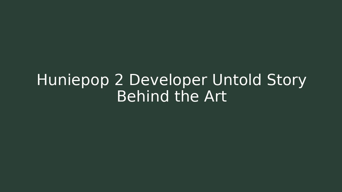 Huniepop 2 Developer Untold Story Behind the Art