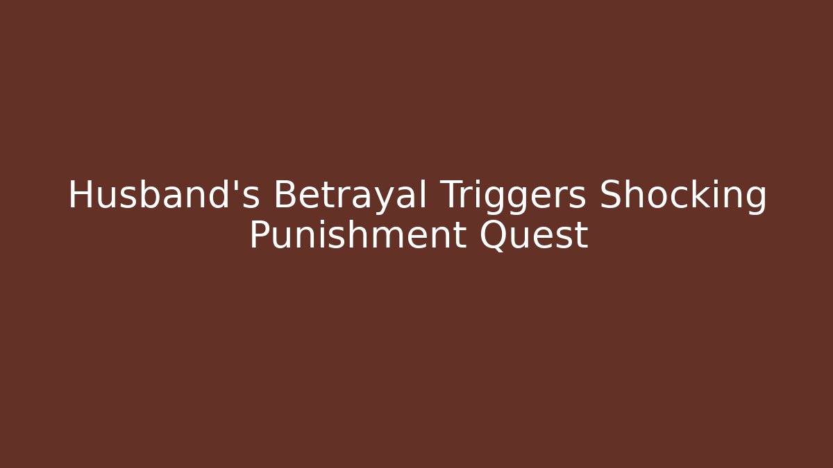 Husband's Betrayal Triggers Shocking Punishment Quest