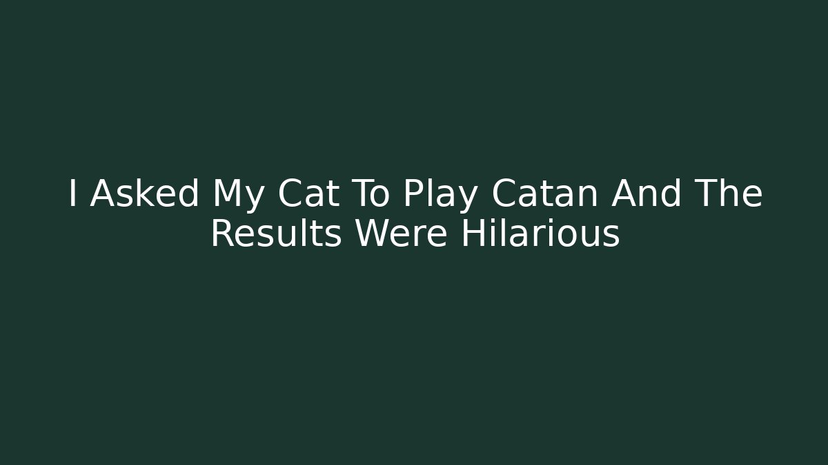I Asked My Cat To Play Catan And The Results Were Hilarious