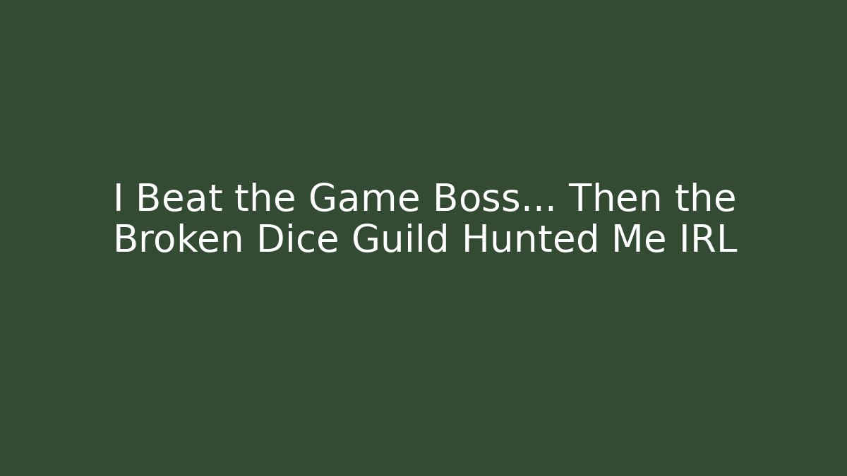 I Beat the Game Boss… Then the Broken Dice Guild Hunted Me IRL