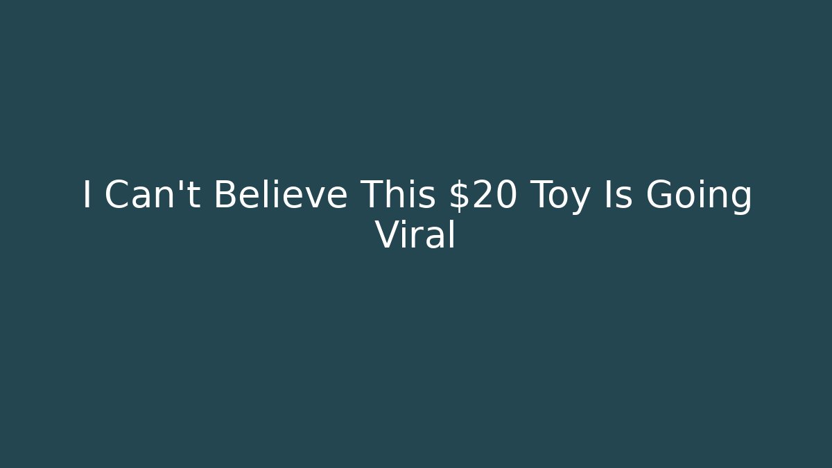 I Can't Believe This $20 Toy Is Going Viral