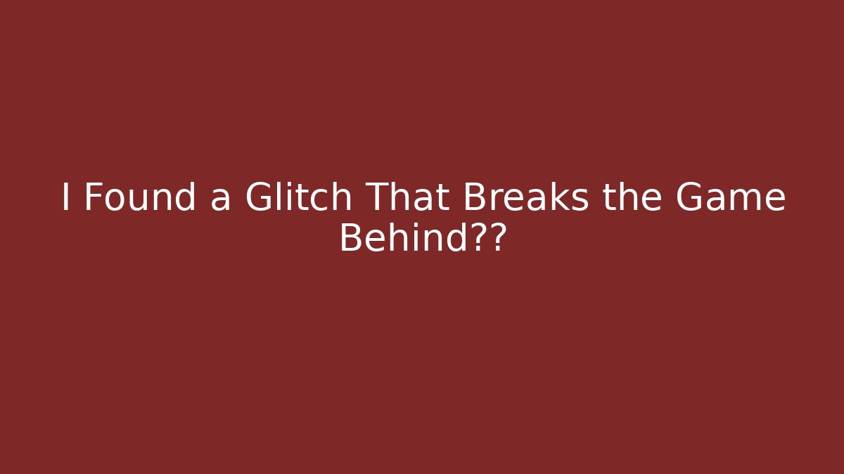 I Found a Glitch That Breaks the Game Behind超市 - Create More Assets
