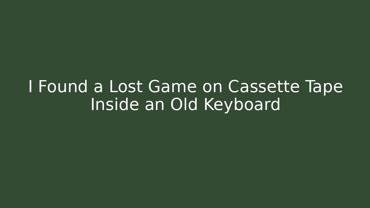 I Found a Lost Game on Cassette Tape Inside an Old Keyboard