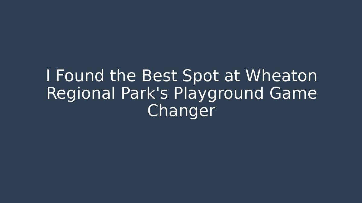 I Found the Best Spot at Wheaton Regional Park's Playground Game Changer