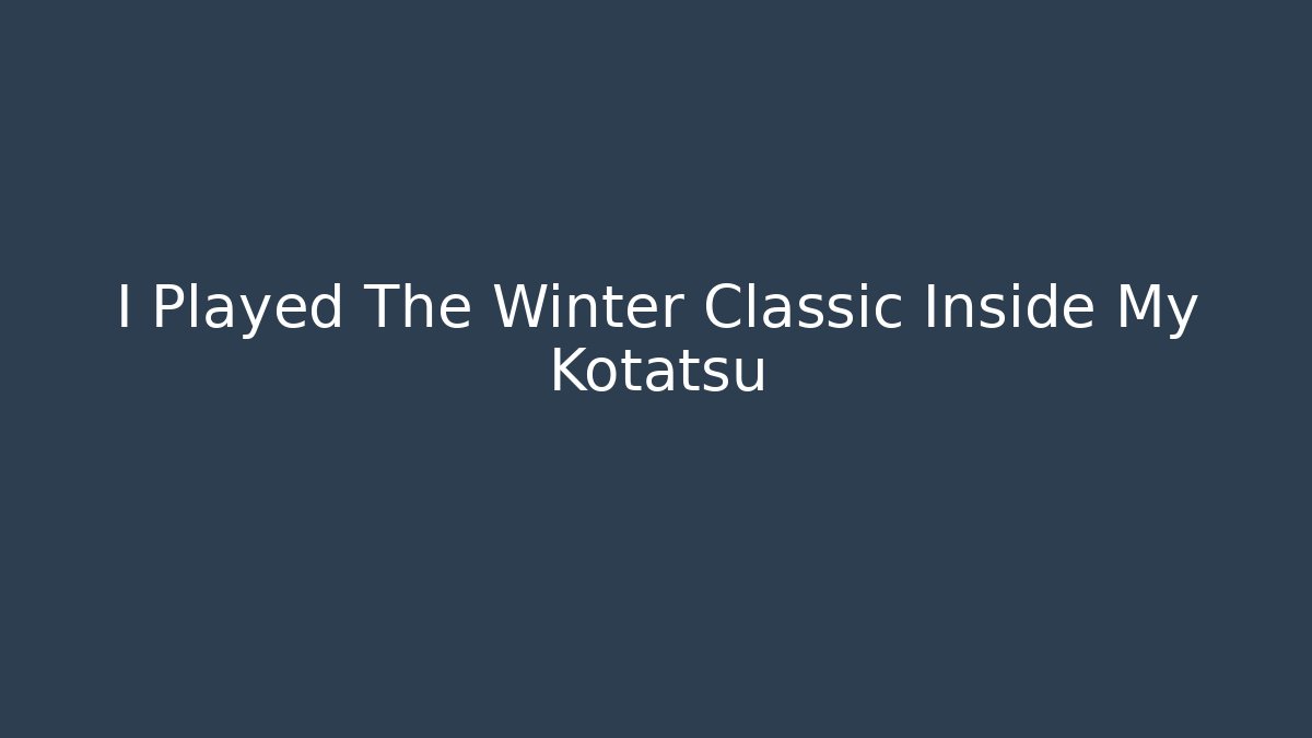 I Played The Winter Classic Inside My Kotatsu