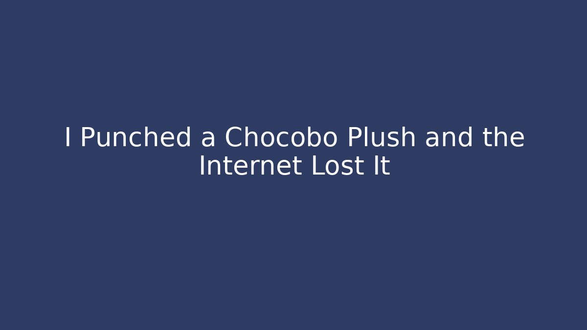 I Punched a Chocobo Plush and the Internet Lost It