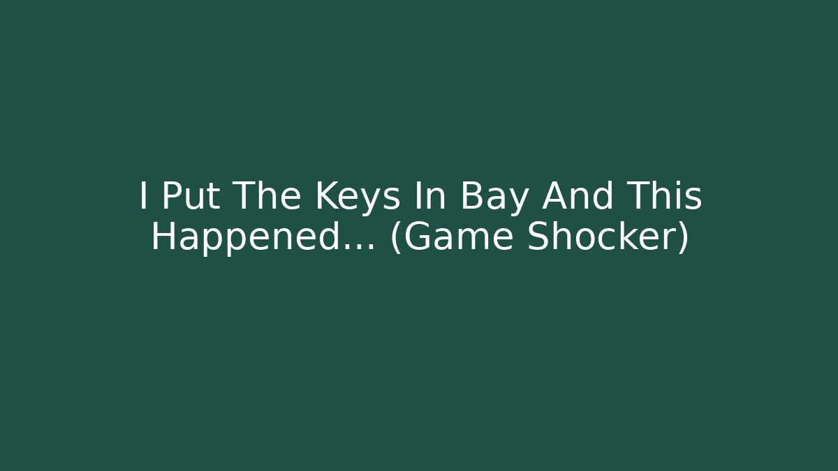 I Put The Keys In Bay And This Happened... (Game Shocker)