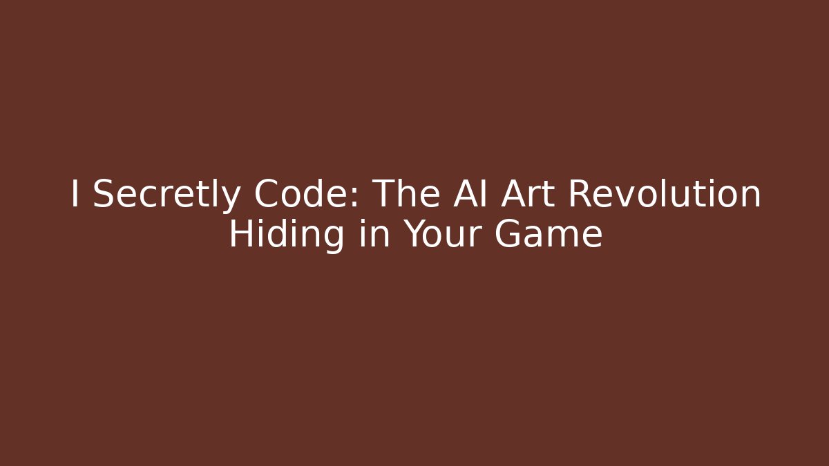 I Secretly Code: The AI Art Revolution Hiding in Your Game