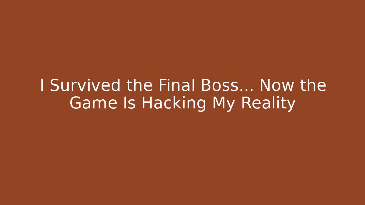 I Survived the Final Boss... Now the Game Is Hacking My Reality