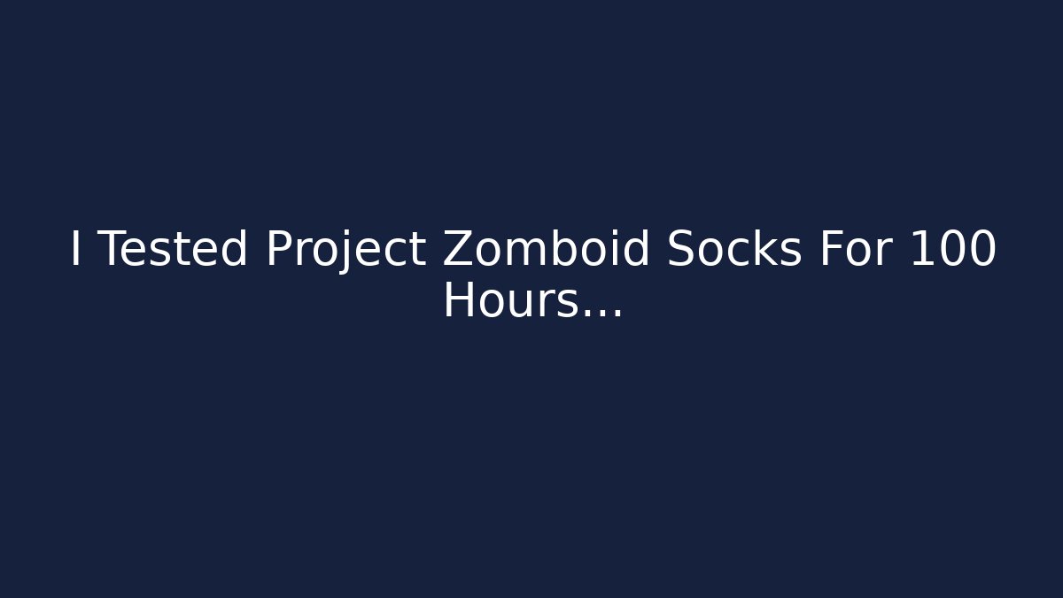 I Tested Project Zomboid Socks For 100 Hours...