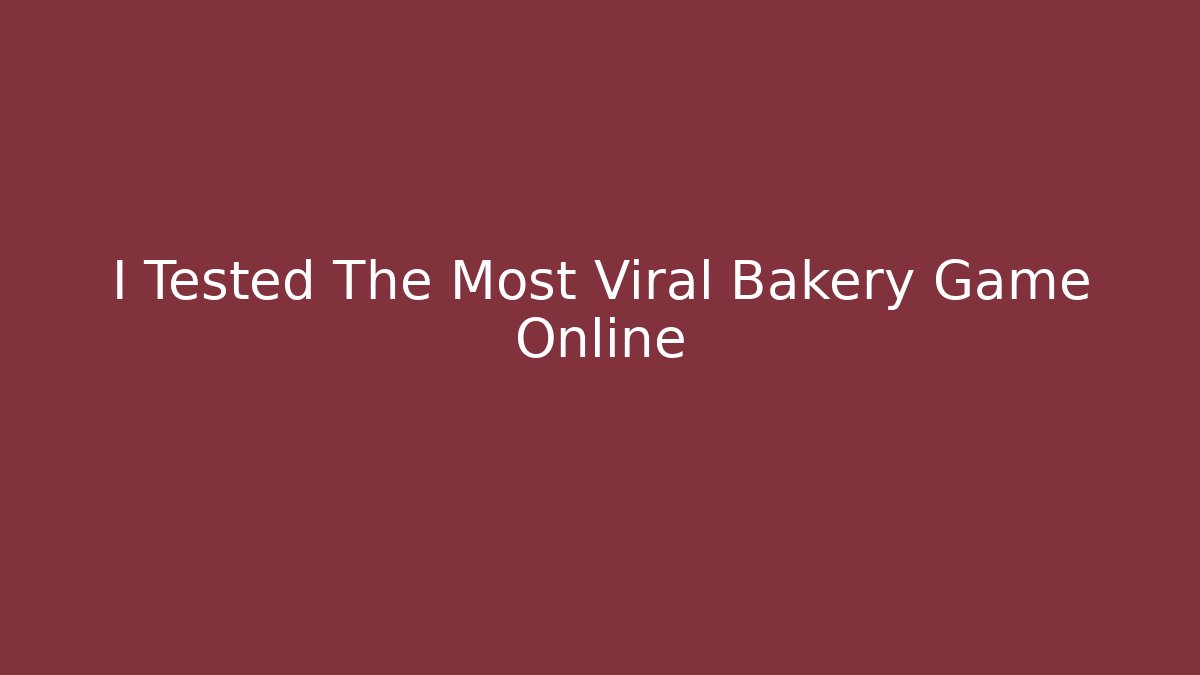 I Tested The Most Viral Bakery Game Online