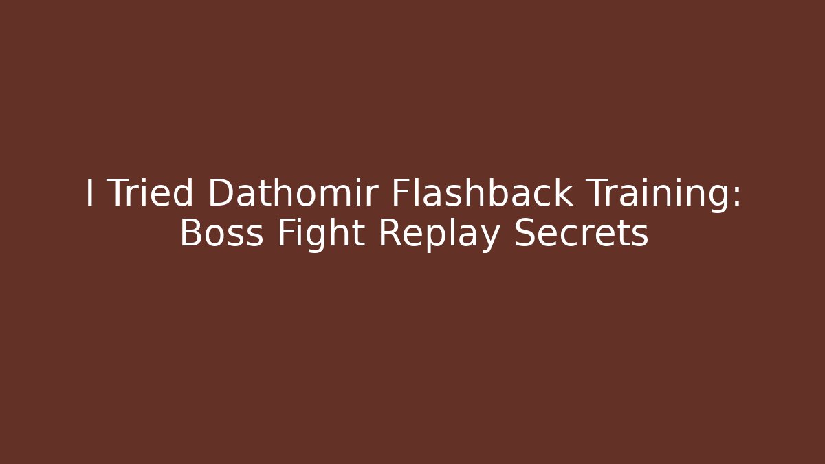 I Tried Dathomir Flashback Training: Boss Fight Replay Secrets
