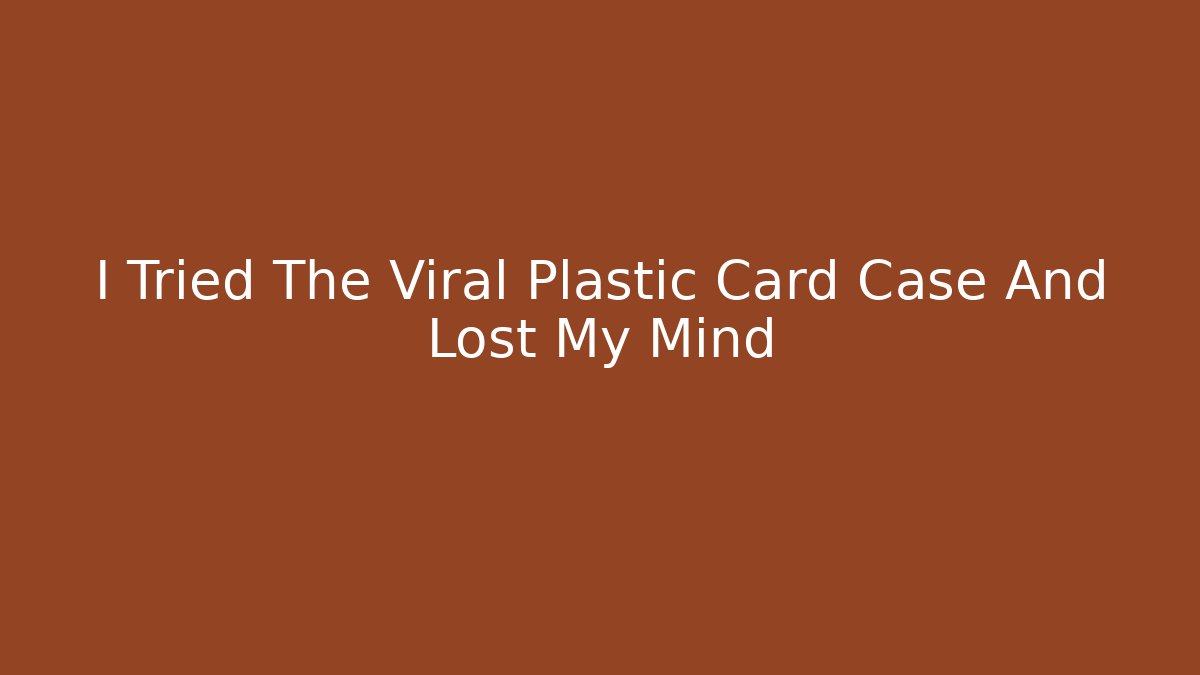 I Tried The Viral Plastic Card Case And Lost My Mind