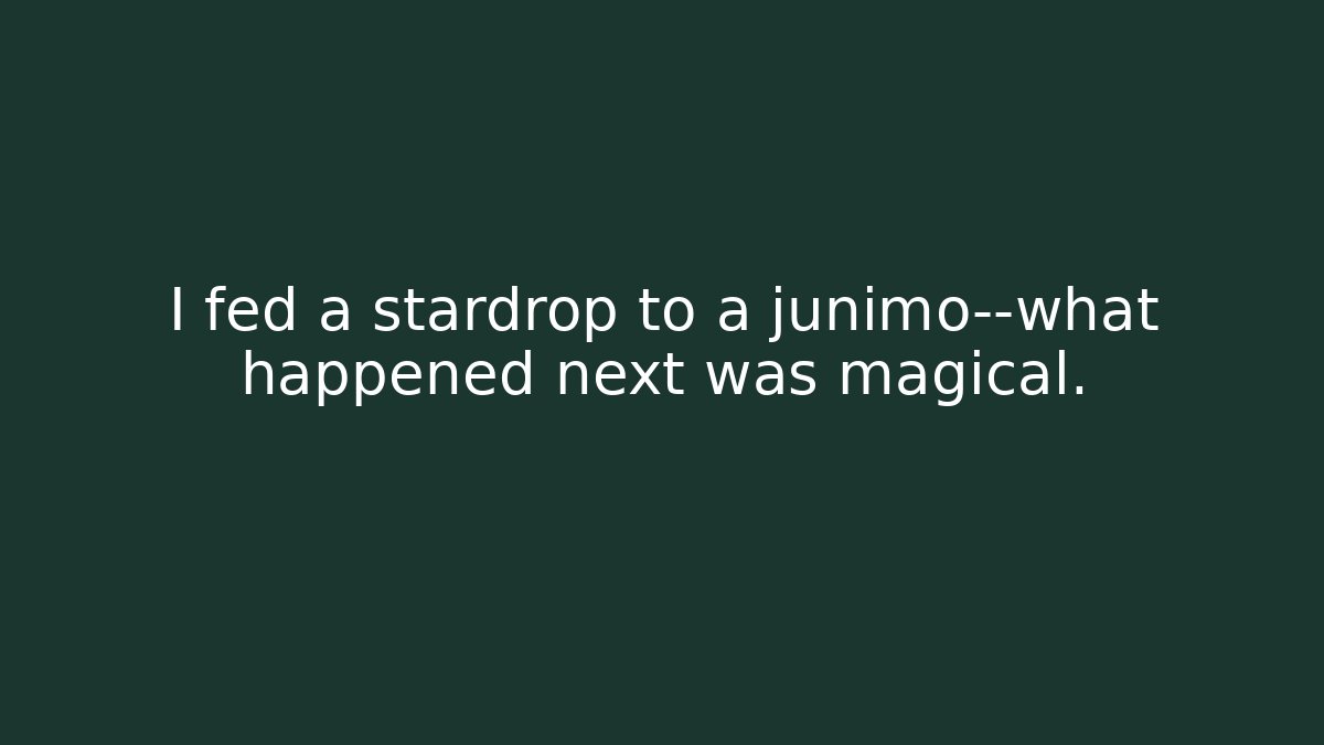 I fed a stardrop to a junimo—what happened next was magical.