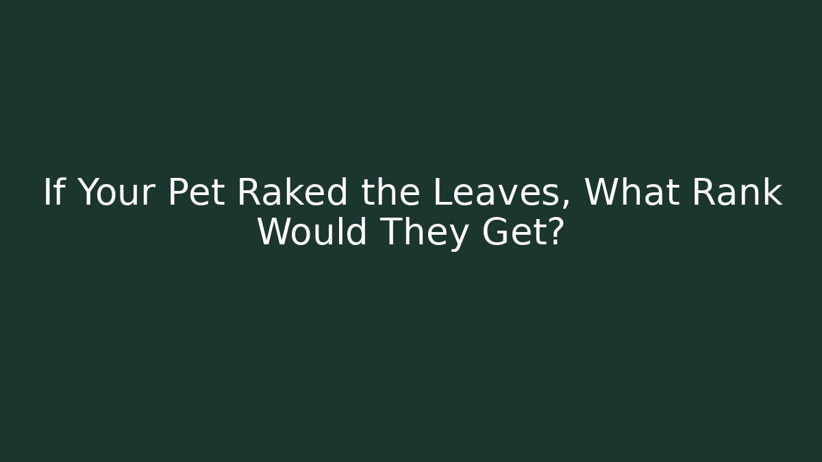 If Your Pet Raked the Leaves, What Rank Would They Get?