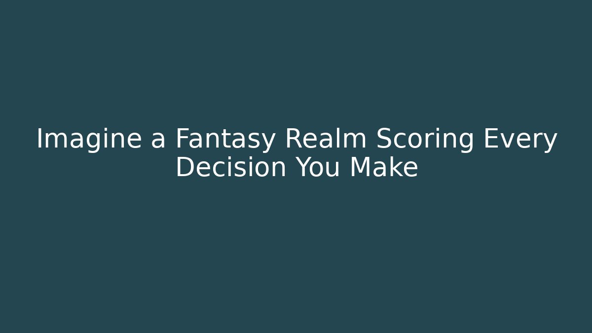 Imagine a Fantasy Realm Scoring Every Decision You Make