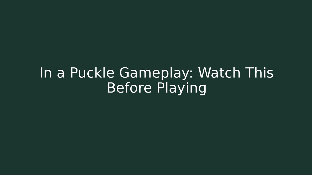 In a Puckle Gameplay: Watch This Before Playing