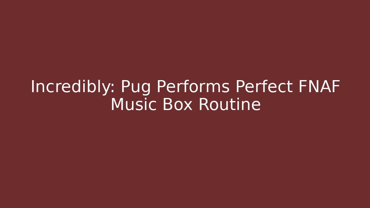 Incredibly: Pug Performs Perfect FNAF Music Box Routine
