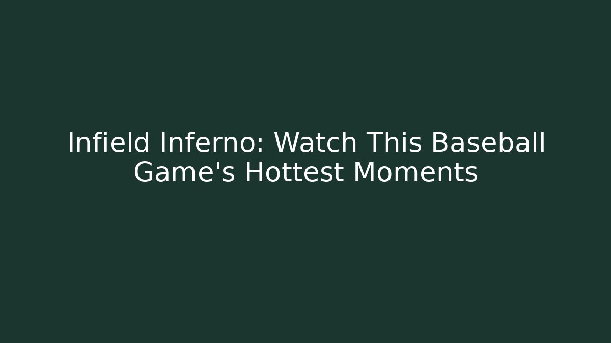 Infield Inferno: Watch This Baseball Game's Hottest Moments