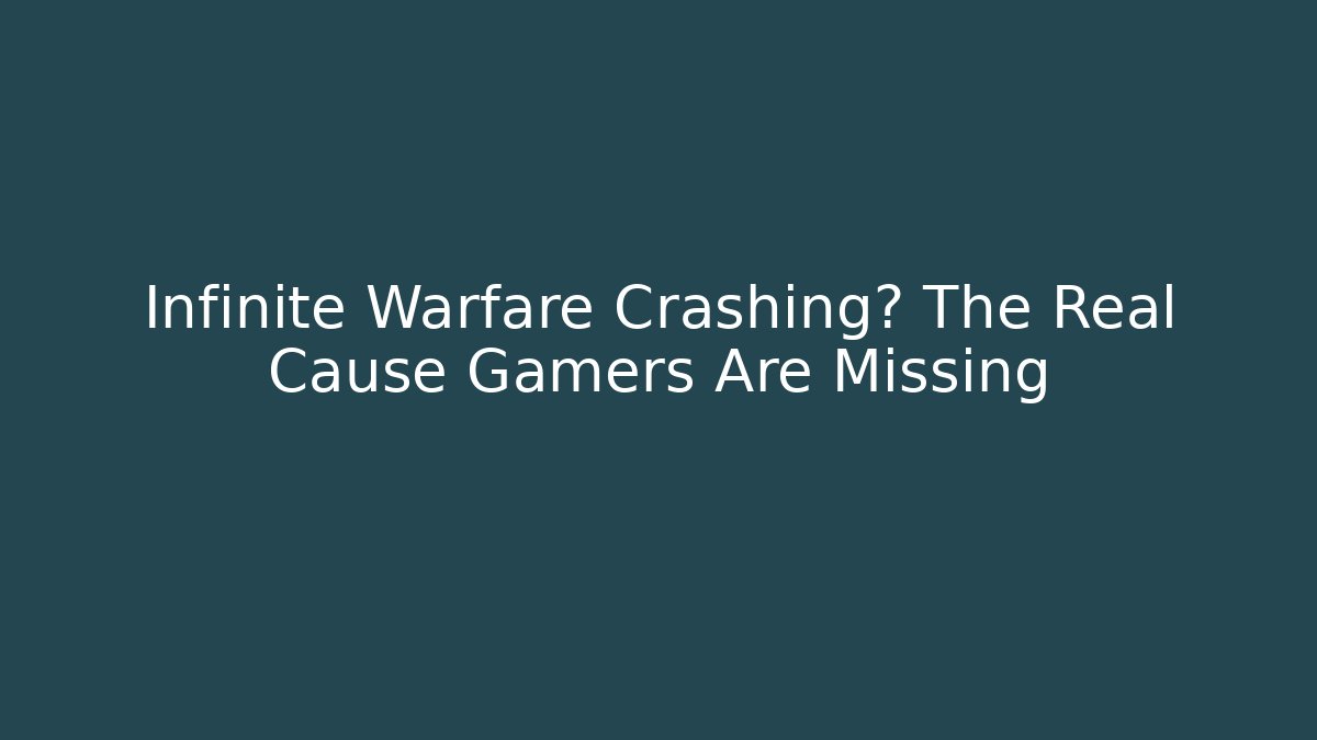Infinite Warfare Crashing? The Real Cause Gamers Are Missing