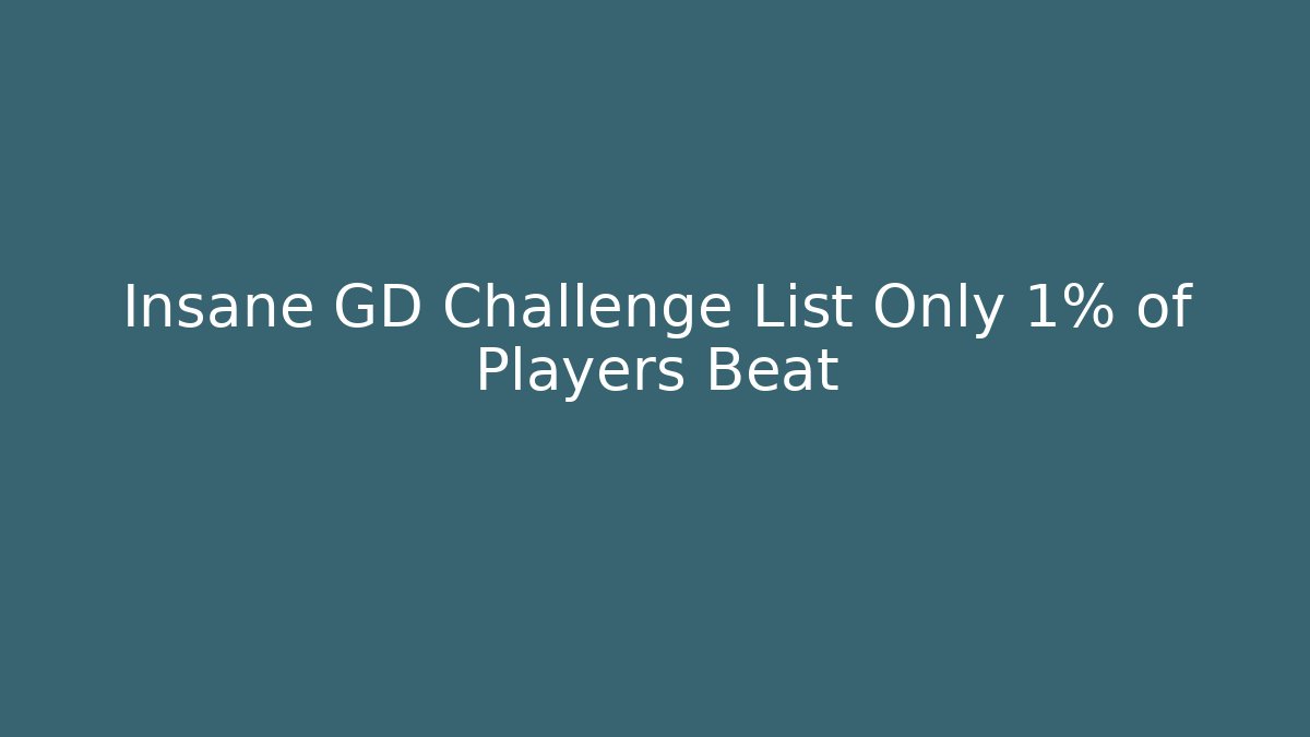 Insane GD Challenge List Only 1% of Players Beat