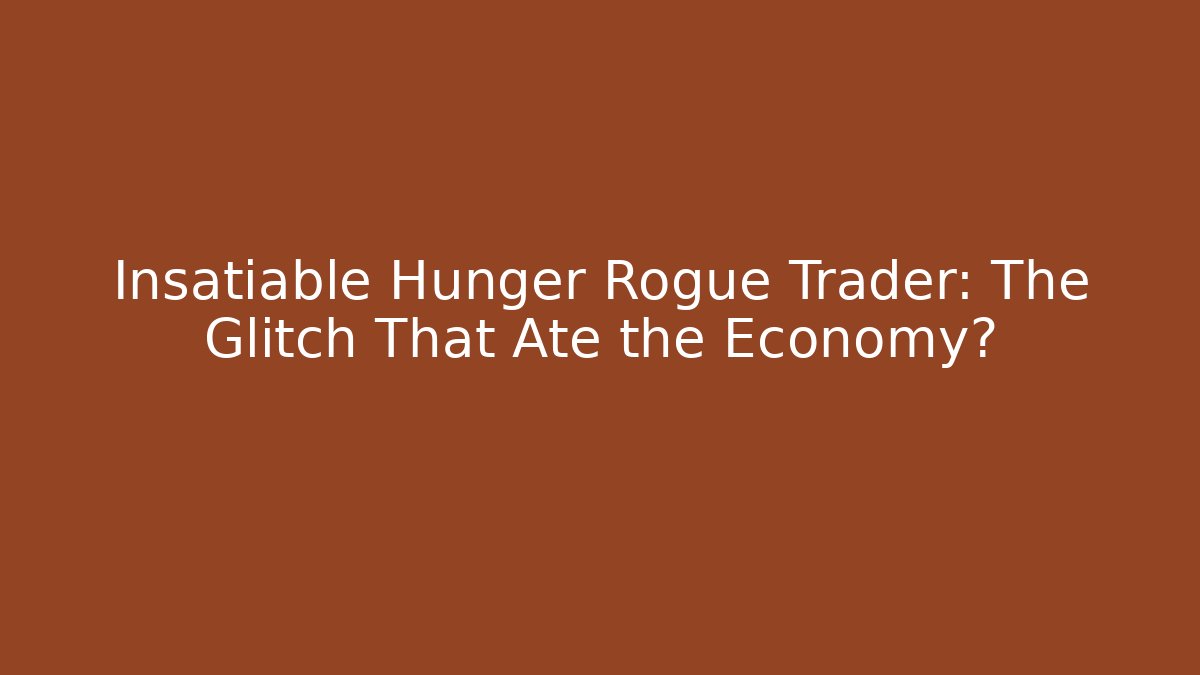 Insatiable Hunger Rogue Trader: The Glitch That Ate the Economy?