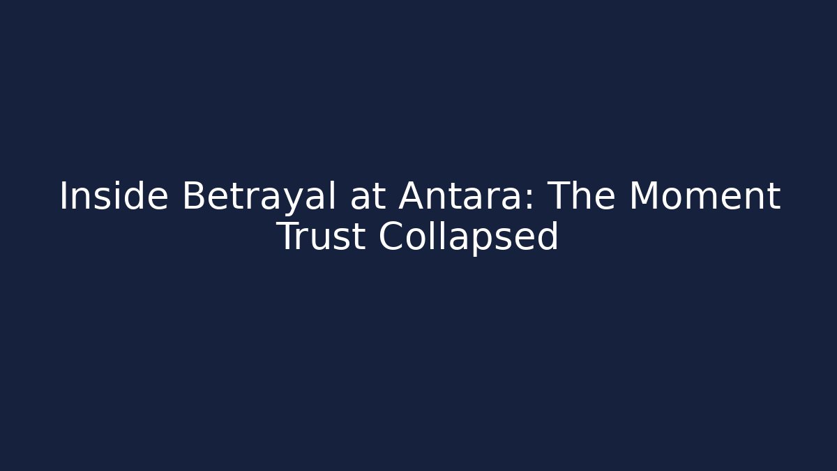 Inside Betrayal at Antara: The Moment Trust Collapsed