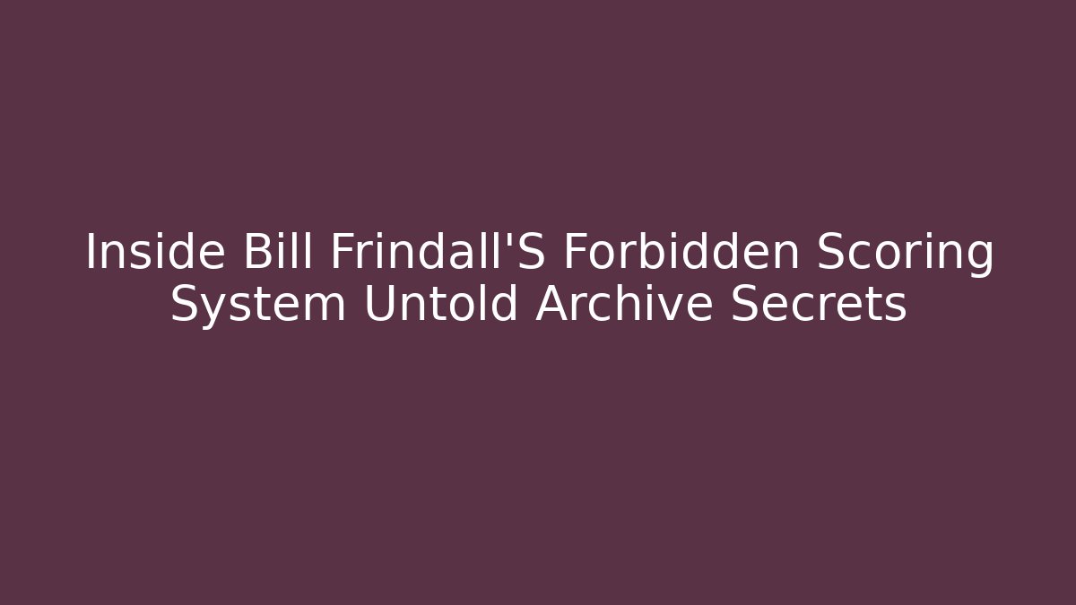 Inside Bill Frindall'S Forbidden Scoring System Untold Archive Secrets - Create More Assets