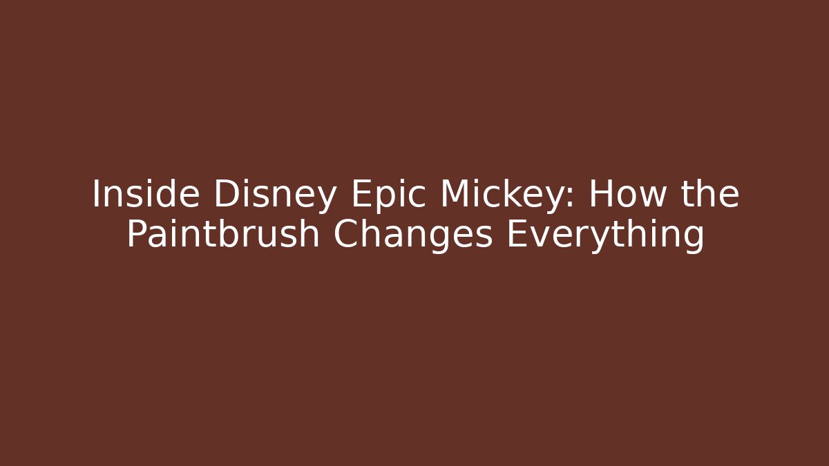 Inside Disney Epic Mickey: How the Paintbrush Changes Everything - Create More Assets