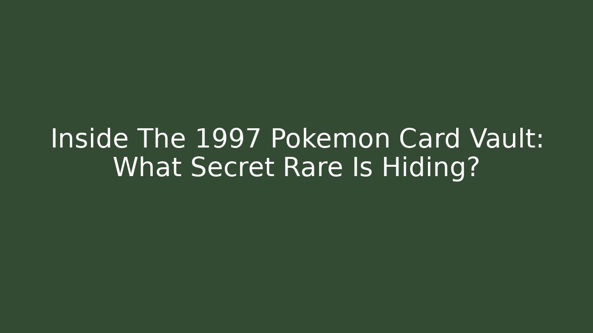 Inside The 1997 Pokémon Card Vault: What Secret Rare Is Hiding?