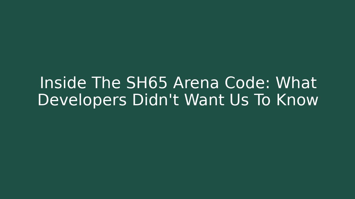 Inside The SH65 Arena Code: What Developers Didn’t Want Us To Know