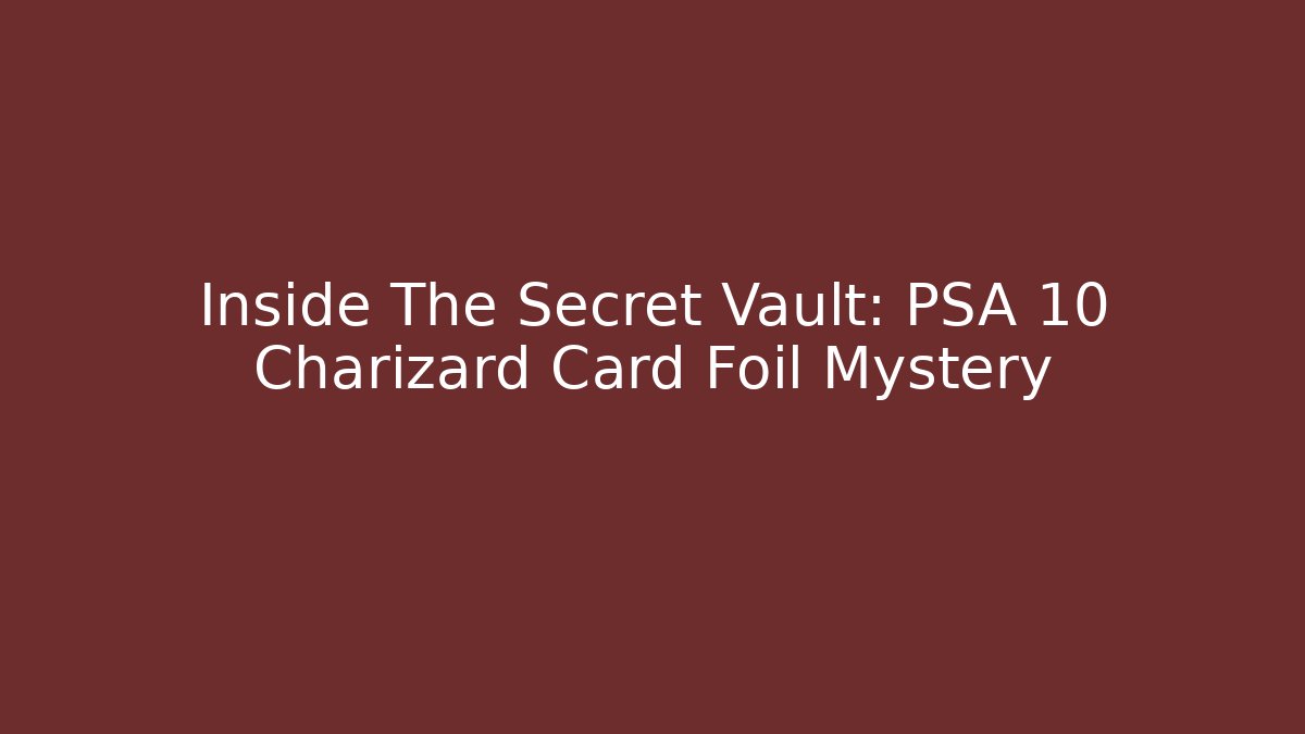 Inside The Secret Vault: PSA 10 Charizard Card Foil Mystery