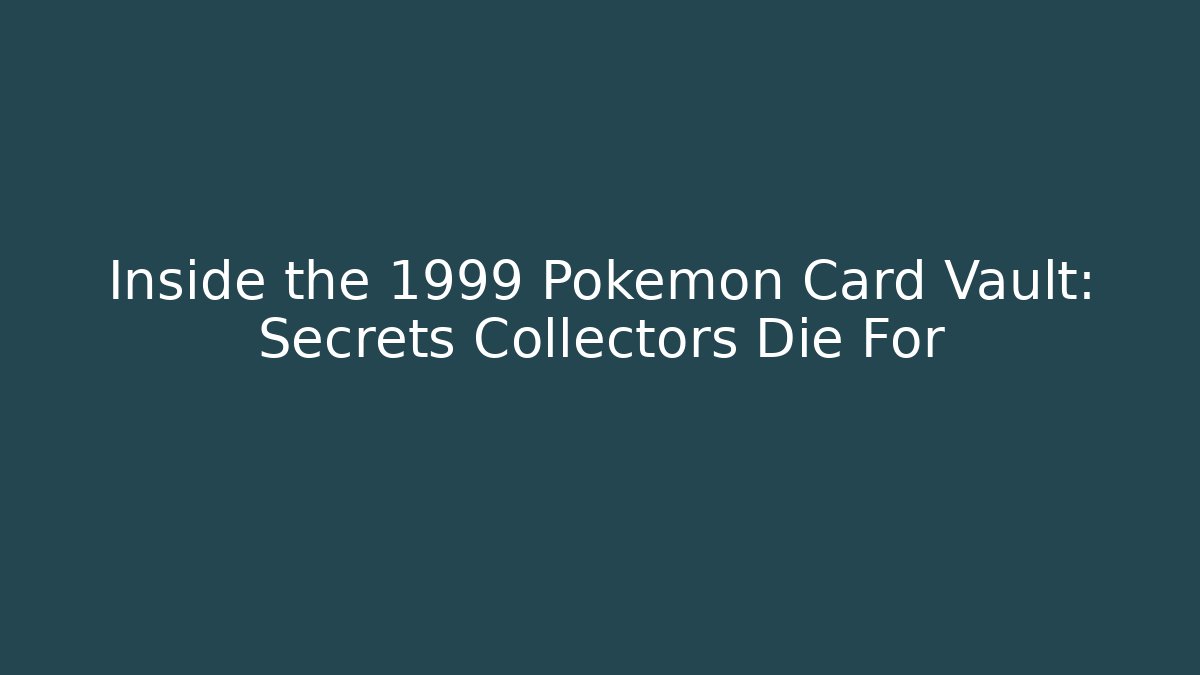 Inside the 1999 Pokémon Card Vault: Secrets Collectors Die For