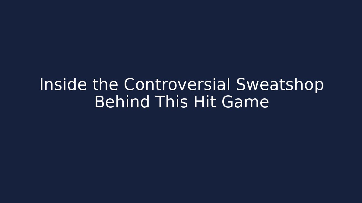 Inside the Controversial Sweatshop Behind This Hit Game - Create More Assets