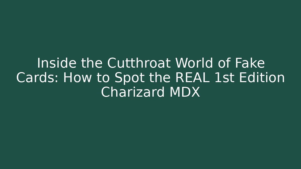 Inside the Cutthroat World of Fake Cards: How to Spot the REAL 1st Edition Charizard MDX