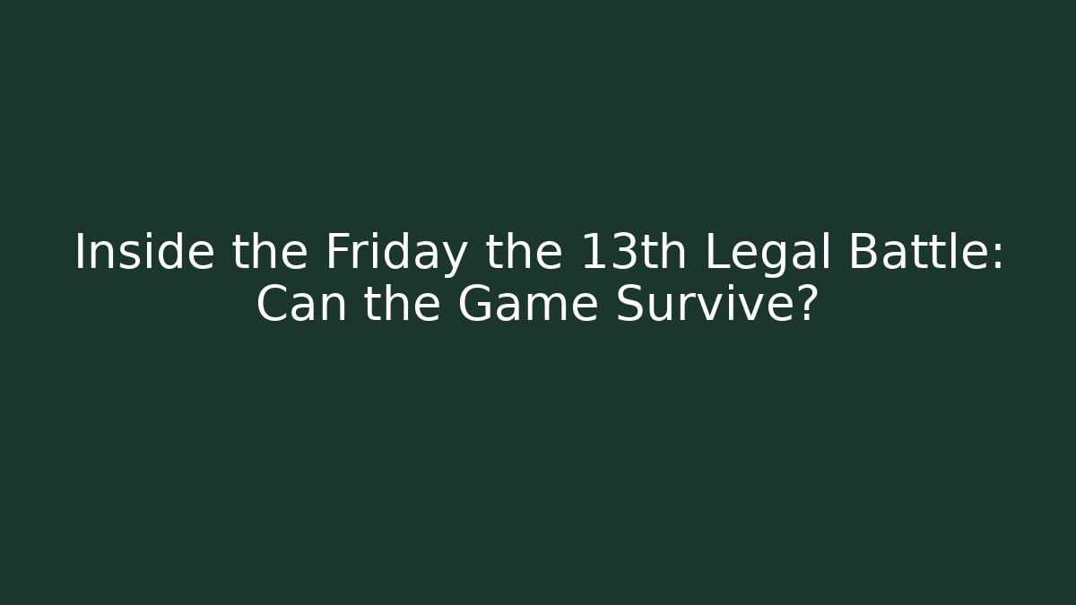 Inside the Friday the 13th Legal Battle: Can the Game Survive?