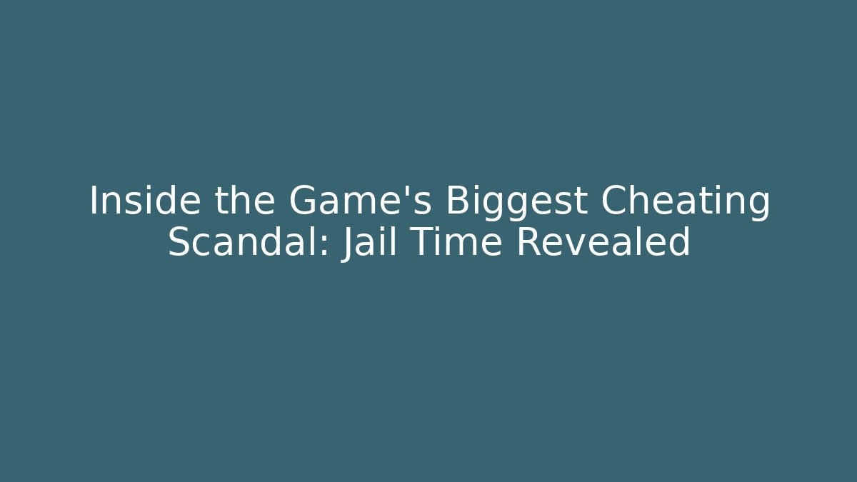 Inside the Game's Biggest Cheating Scandal: Jail Time Revealed