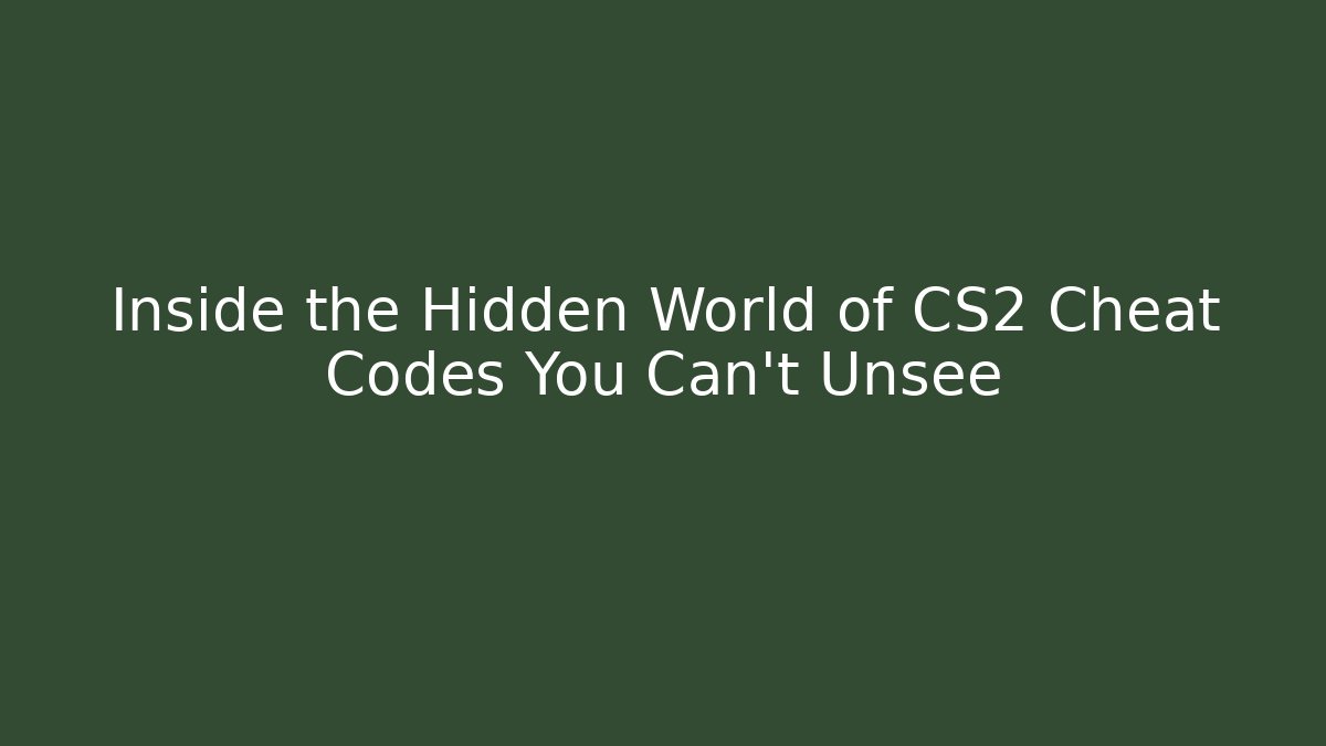 Inside the Hidden World of CS2 Cheat Codes You Can't Unsee