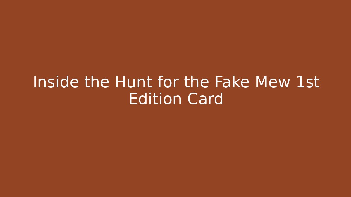 Inside the Hunt for the Fake Mew 1st Edition Card