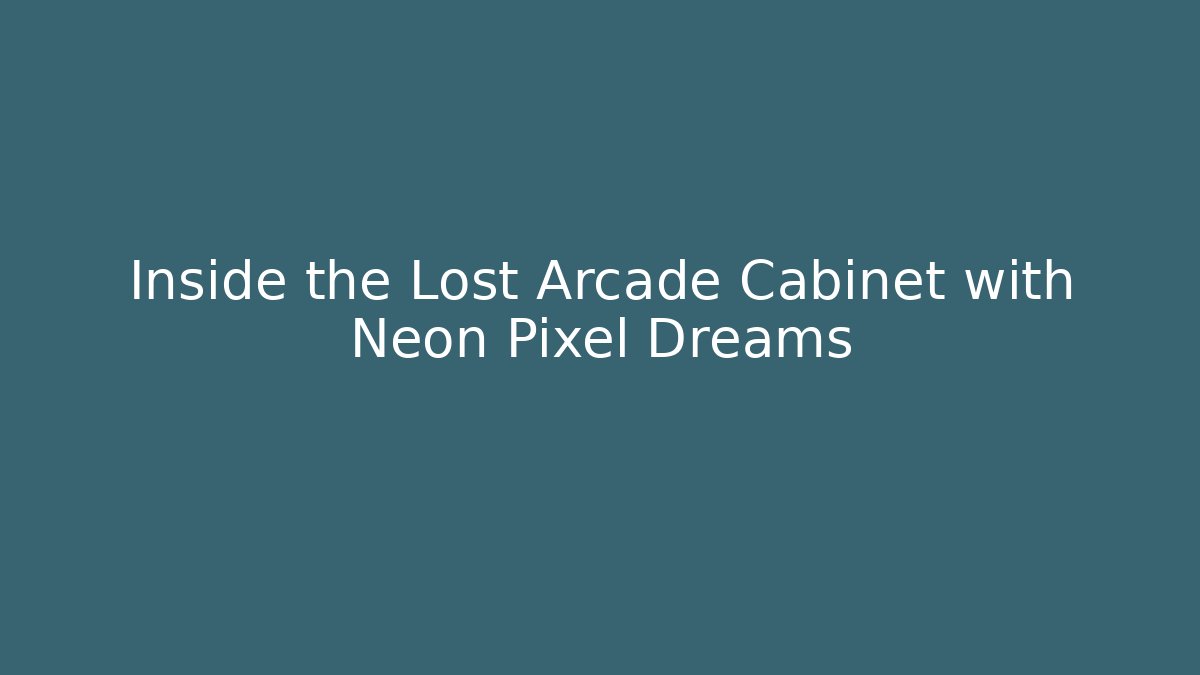 Inside the Lost Arcade Cabinet with Neon Pixel Dreams - Create More Assets