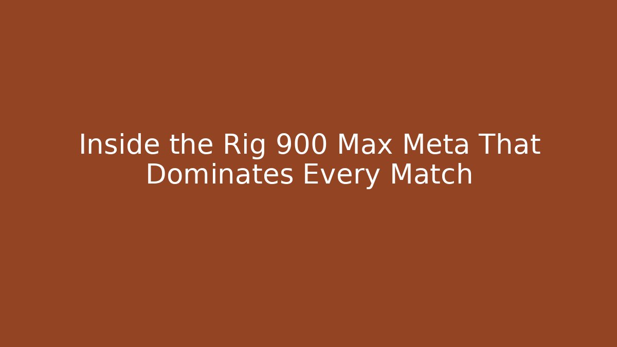 Inside the Rig 900 Max Meta That Dominates Every Match