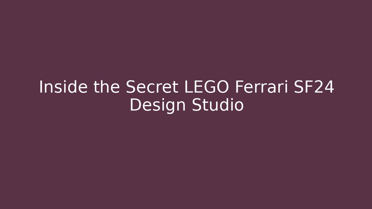 Inside the Secret LEGO Ferrari SF24 Design Studio