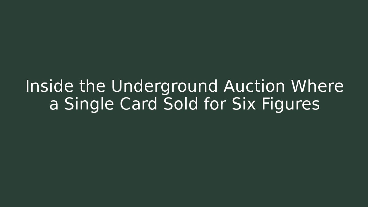 Inside the Underground Auction Where a Single Card Sold for Six Figures
