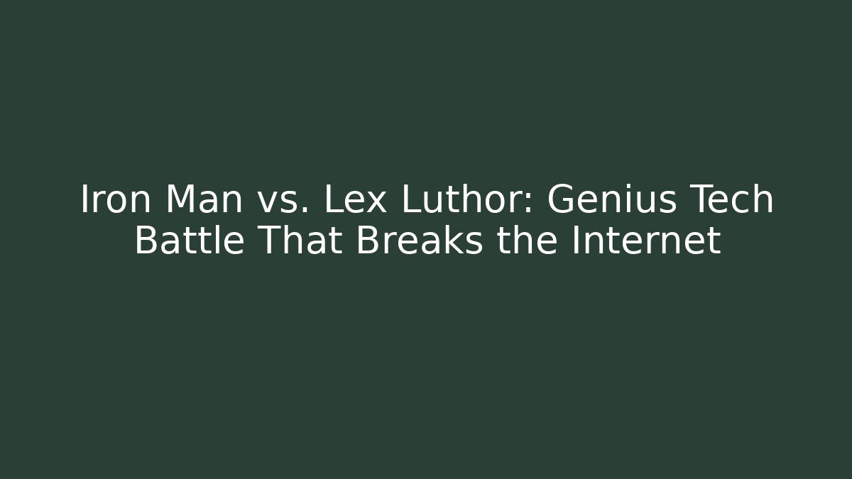 Iron Man vs. Lex Luthor: Genius Tech Battle That Breaks the Internet