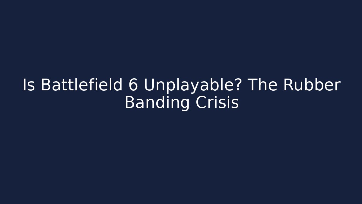 Is Battlefield 6 Unplayable? The Rubber Banding Crisis
