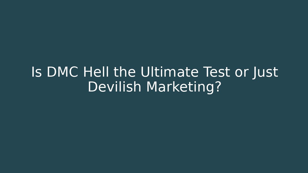 Is DMC Hell the Ultimate Test or Just Devilish Marketing?