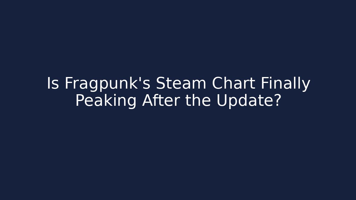 Is Fragpunk's Steam Chart Finally Peaking After the Update?